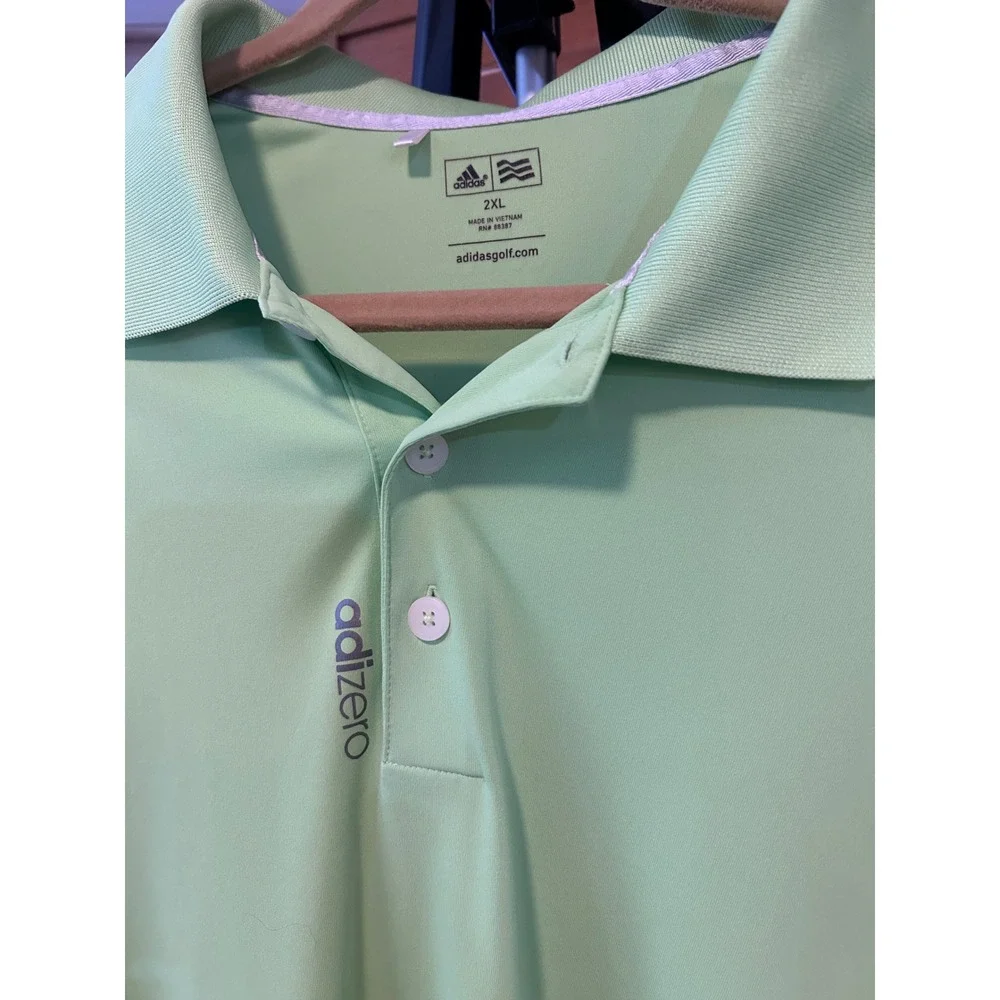 Adidas Golf Polo Shirt Adizero Performance Lime Green Mens 2XL‎